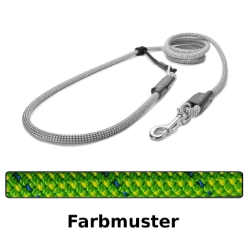 EASYLONG Hundeleine - M - 10m - grün mit gelben Punkten und blauer Linie